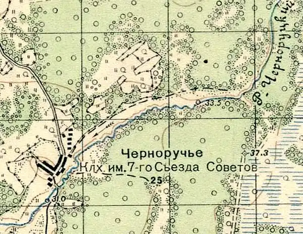 План деревни Черноручье. 1941 год