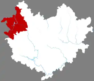 Тяньэ на карте