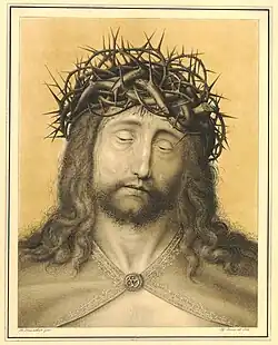 Христос Муж скорбей. Литография по оригиналу К. Массейса