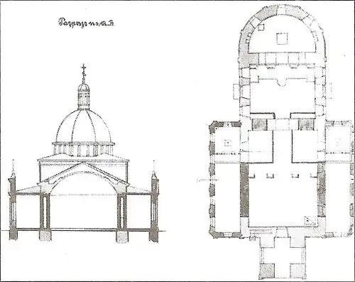 Храм в разрезе.1902 год. Архитектор Н.&nbsp;Н.&nbsp;Благовещенский