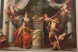 Минерва передает Гераклу указ, отменяющий пороки и недостатки старого режима. Музей французской революции, Визий