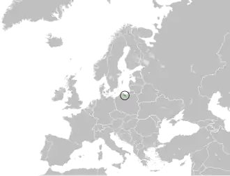 Территория, на которую претендует Вольный город Данциг (карта современной Европы)