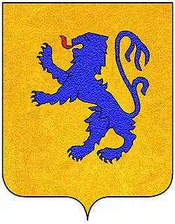 D’oro, al leone rampante d’azzurro lampassato di rosso