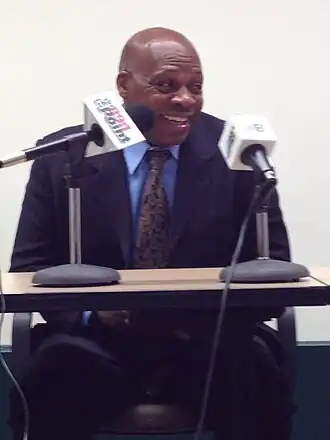 Carter giving an interview in 2014