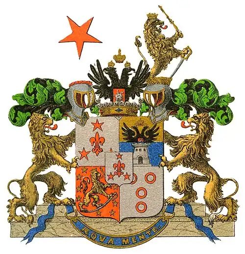 Герб баронов ван Сухтелен из гербовника Великого княжества Финляндского, 1843 г.