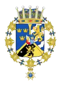 Герб принца Карла Шведского, герцога Вестергётландского после 1907 года.