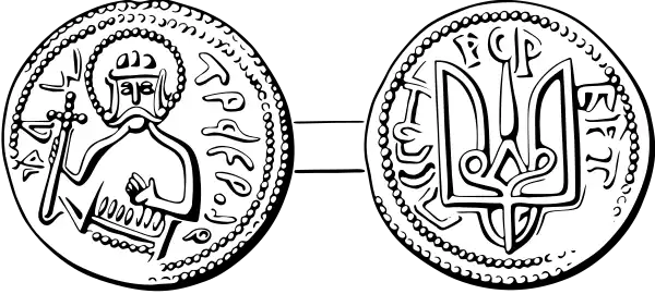 Прорись сребреника Владимира с его персональным родовым знаком