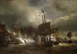 La bataille d'Ouessant en 1778.