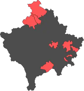 Сообщество сербских муниципалитетов на карте