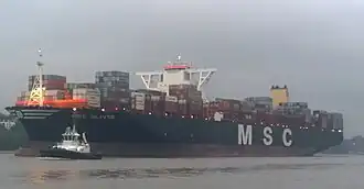 « MSC Oliver» на реке Эльба