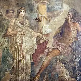 Кронос и Рея с помощью Ирис, фреска, четвертый стиль, ок. 65 г. н.э.