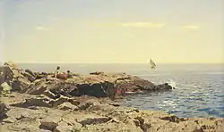 На берегу моря.