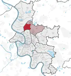 Положение Унтеррата на карте Дюссельдорфа