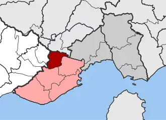 Карта общины:&nbsp; — Пангеон&nbsp; — Орфанос, Пиерес, Элефтере, Элефтеруполис