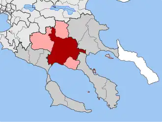 Карта общины:&nbsp;1 — Полийирос&nbsp;2 — Антемус, Ормилия и Зервохория