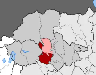 Карта общины:&nbsp;1 — Скидра&nbsp;2 — Мениида