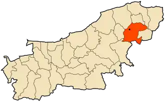 Расположение коммуны на карте вилайета.