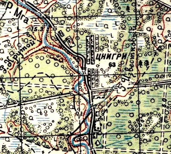 План посёлка ЦНИГРИ. 1941 год
