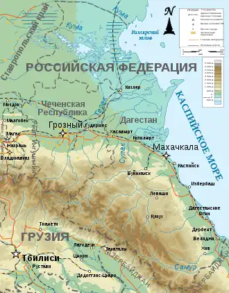 Кизлярский залив на карте Дагестана