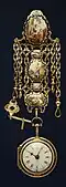 Золотой шатлен с часами и заводным ключиком. Англия, ок. 1775 года