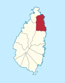 Дофен на карте Сент-Люсии