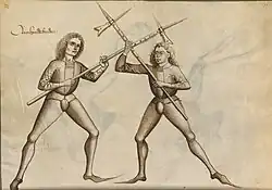 Поражение противника в затылок в схватке на полэксах.