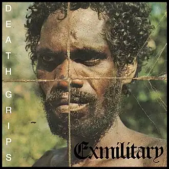 Обложка альбома группы Death Grips «Exmilitary» (2011)