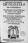 Keraunos kai obelos in glossas librorum quatuor Institutionum, 1622
