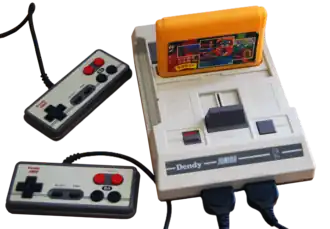 Приставка Dendy  — фамиклон NES, популярная в России в 1990-е годы.