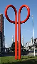Скульптура Roadline скульптора André van Lier, Гаага, 1978