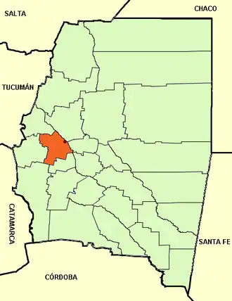 Департамент  Сантьяго-дель-Эстеро на карте