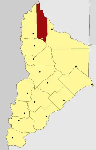 Департамент  Чос-Малаль на карте