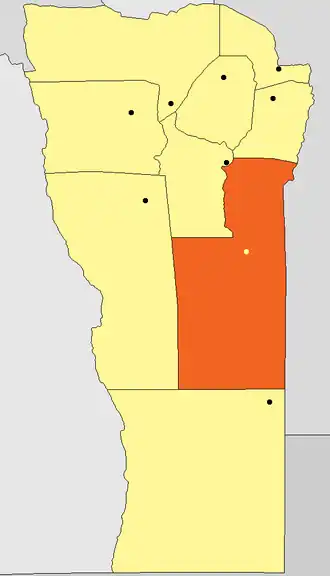 Департамент  Хенераль-Педернера на карте