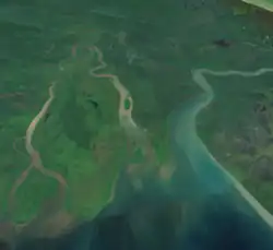 Спутниковый снимок дельты реки Дугул