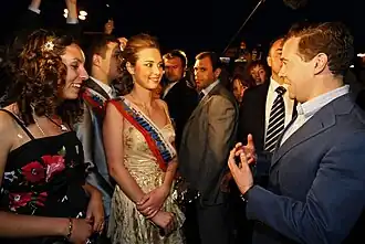 Дмитрий Медведев на выпускном балу в Москве 24 июня 2008 года