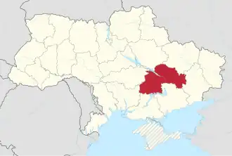 Днепропетровская область на карте