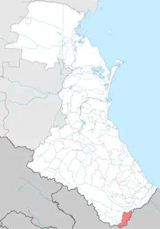 Докузпаринский район на карте