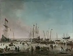 Порт Амстердама зимой. Ок. 1660. Холст, масло. Прадо, Мадрид