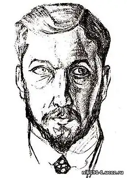 В. Н.  Светозаров в 1918 г., рис. Л. Кудина.