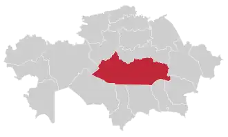 Джезказганская область на карте