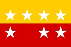 Предложение 1920 года о флаге Восточной Карелии с изображением созвездия Большой Медведицы на желто-красном фоне.