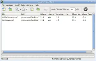 Скриншот программы easyMP3Gain