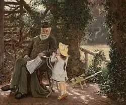 Дедушка и внучка.