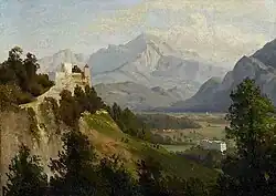 Вид с горы Мёнхсберг на Хоен-Гёлль. Ок. 1865. Холст, масло. Музей Зальцбурга