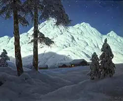 Иван Шультце. Лунная ночь в горах.