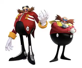 Доктор Эггман в игре Sonic Dream Team (слева) и «классический» Эггман в игре Sonic Superstars (справа)