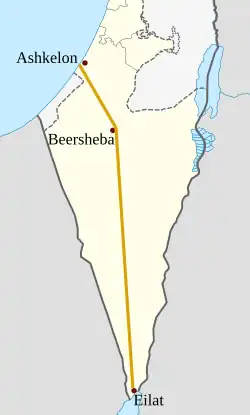 Схема нефтепровода Эйлат-Ашкелон
