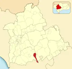 Расположение муниципалитета Эль-Корониль на карте провинции