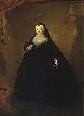 Г. К. Гроот Портрет Елизаветы Петровны в чёрном маскарадном домино с маской в руках (1748)