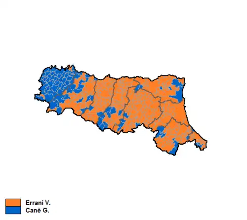 Оранжевый — Эррани, синий — Кане